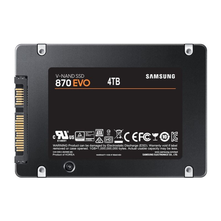 SAMSUNG SSD 870 EVO 4TB 2.5 SATA 3D NAND MLC